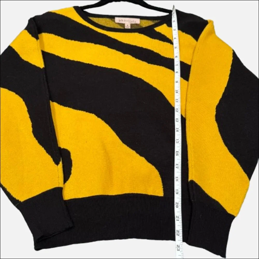 Philosophy Tiger Dolman Sleeve Sweater Black Yellow (Size S) - Picture 4 of 9